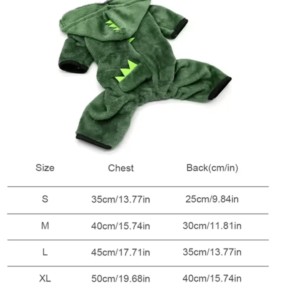 Warm fleece dinosaur outfit for pets - available at HUGZYPET