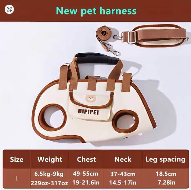 Outdoor Pet Carrying Bag for Small Dogs & Cats with Safety Harness
