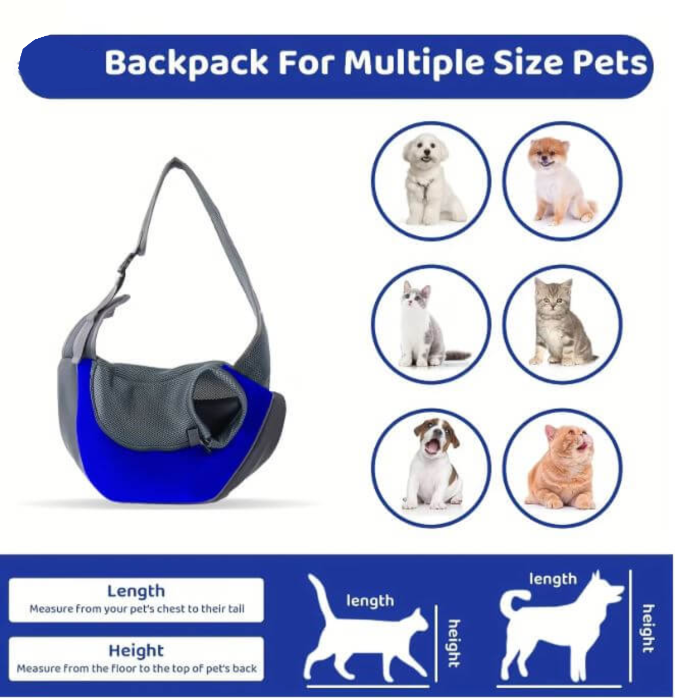 Small Pet Shoulder Carrier – Oxford Fabric